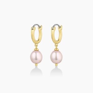 Gorjana pink pearl huggie